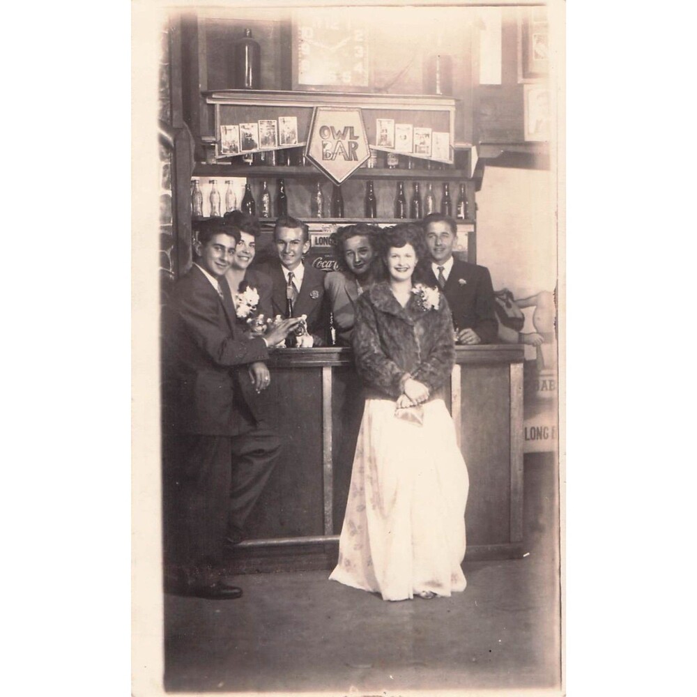 Coca-Cola coke Vintage Real Photo Postcard RPPC Owl Bar 1930s–40s California EKC